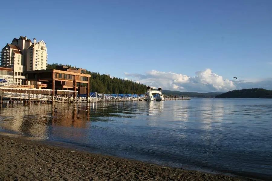 Lake Coeur d'Alene waterfront and marina